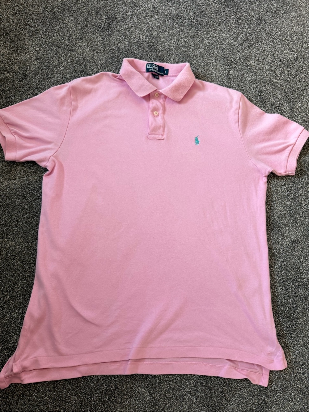 Ralph Lauren Pink Polo Shirt with Teal Pony